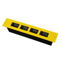 Régua Caixa de Tomada Embutir em Mesa e Móvel B-BOX IV - Amarelo com Preto