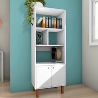 Multiuso Livreiro Estante Hyder 155x60x32cm em MDP Estilare Móveis - Branco