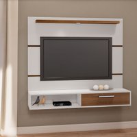 Painel para TV Porto 120x135x35cm em MDP Estilare Móveis - Branco com Madeirado