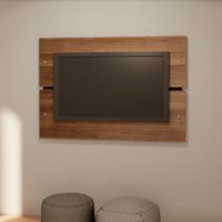 Painel para TV Montreal 90x130x3cm em MDP Estilare Móveis - Madeirado com Preto