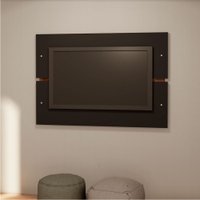 Painel para TV Montreal 90x130x3cm em MDP Estilare Móveis - Preto com Madeirado