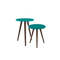 Conjunto 2 Mesas De Apoio Movelbento - Turquesa