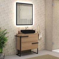Gabinete para Banheiro Viso 78 cm 03 Gavetas com Cuba e Espelheira Móveis Bosi - Tea