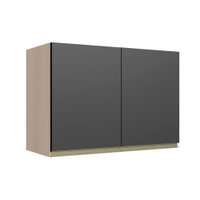 Armário Aéreo Para Cozinha 2 Portas Be Mobiliario Cook - Nature com Grafite