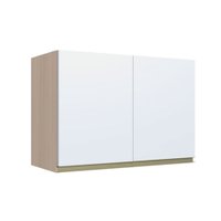 Armário Aéreo Para Cozinha 2 Portas Be Mobiliario Cook - Nature com Branco PINT