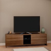 Rack Kennedy 46,5x160x36cm em MDP Estilare Móveis - Madeirado com Preto