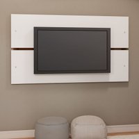 Painel para TV Aspen 90x160x3cm em MDP Estilare Móveis - Branco com Madeirado