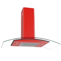Coifa de Parede Clean Vidro Curvo 90 cm 140W Nardelli - Vermelho
