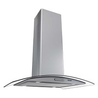 Coifa Ilha 90cm Vidro Curvo 3 Velocidades Inox Nardelli - Inox