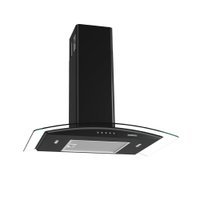 Coifa de Parede Clean Vidro Curvo Black 70cm Nardelli - Preto
