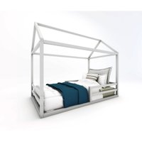 Cama Casinha Solteiro Ludika Mobilia - Prata