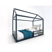 Cama Casinha Solteiro Ludika Mobilia - Azul