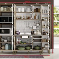 Cozinha Completa 4 Peças com Paneleiro Cook Be Mobiliario - Aveiro e Branco