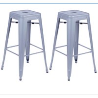 Kit com 2 Banquetas Berlim Com Estrutura em Aço e Pintura Automotiva Alta Fratini - Metalico