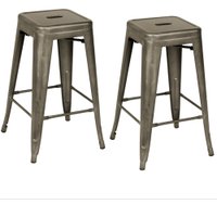 Kit com 2 Banquetas Berlim Com Estrutura em Aço e Pintura Automotiva Alta Fratini - Bronze