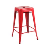 Banqueta Berlim Alta Estrutura em Aço com Pintura Automotiva Fratini - Vermelho