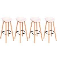 Kit com 4 Banquetas Toledo Assento em Polipropileno e Base em Aço Fratini - Branco