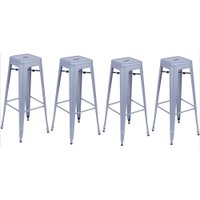 Kit com 4 Banquetas Berlim Alta em Aço com Pintura Automotiva Fratini - Metalico