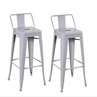 Kit com 2 Banquetas Berlim Alta Com Encosto Fratini - Metalico