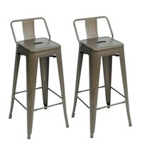 Kit com 2 Banquetas Berlim Alta Com Encosto Fratini - Bronze