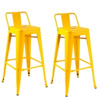 Kit com 2 Banquetas Berlim Alta Com Encosto Fratini - Amarelo