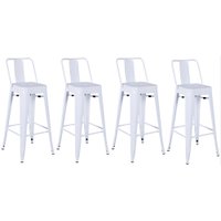 Kit com 4 Banquetas Berlim Alta Com Encosto Fratini - Branco