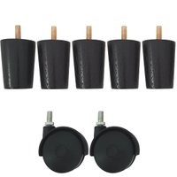 5 Pe Para Cama e 2 Rodizio Para Moveis Cama Box De Casal 6cm