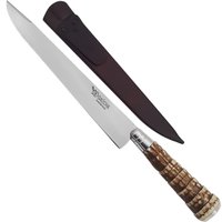 Faca Gaúcha para Churrasco 10'' Cabo Rabo de Tatu Aço Carbono 1070 e Bainha Material Sintético Cinza