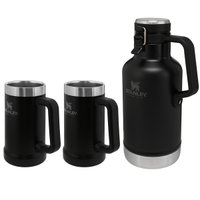 Kit 2 Canecas Cerveja Stanley 709ml E Garrafa Térmica Growler 1,9L Preto Matte Preto