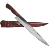 Faca Gaúcha Bruta 10' Para Churrasco Aço Carbono 1070 Cabo Guajuvira Brut Forj Artesanal Cinza
