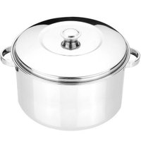 Panela Grande Caçarola 10 Litros Caldeirão Com Tampa de Aço Inox Zanella Inox