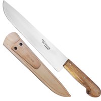 Faca Churrasco 10 Aço Carbono Cabo Madeira Bainha Material Sintético Marrom