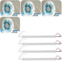 4 Rolos Fita Led 4000k Neutra Adesiva 5m e 4 Fontes de Alimentação 12V 5A 60W Slim Chaveada Amarelo
