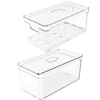 Kit 2 Organizadores De Geladeira Porta Ovos 36 Un Porta Frutas Legumes Verduras 5L Clear Fresh OU OF300EOF150NT Natural