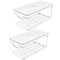 Kit 2 Organizadores De Ovos Clear Fresh Porta Ovos Empilhável Organizador De Geladeira 36 Ovos OU OF150NTX2 Natural