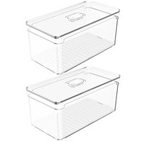 Kit 2 Organizadores De Geladeira 5L Porta Frutas Legumes Vegetais Com Respiradouro Clear Fresh OU OF300NTX2 Natural