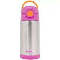 Garrafa Térmica Infantil Antivazamento Squeeze em Parede Dupla 400ml com Canudo Buba 11411384 Rosa