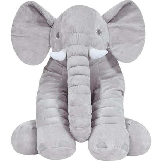 Almofada para Bebê Dormir 60cm Elefante de Pelúcia Gigante Buba 1147561 Cinza