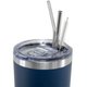 Copo Térmico NTK 850ml Aço Com Tampa Abre Fecha E Canudos 7896558453473 Azul Marinho
