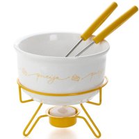 Aparelho para Fondue de Queijo em Porcelana 5 Peças Forma 801974 Branco