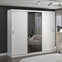 Guarda Roupa 3 Portas De Correr Com 1 Espelho 7318E1 - Foscarini