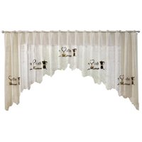 Cortina Cascata De Renda Para Cozinha Premium Grãos De Café 3mx1m Coffee 7892774117526 Marfim