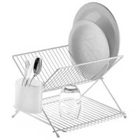 Escorredor de Louças Articulado Dobrável Dry para 19 Pratos com Suporte para Talheres 804115W Branco