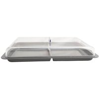 Porta Frios Duplo Pote Para Queijo Fatiado Com Tampa Empilhável PF450CHF Chumbo