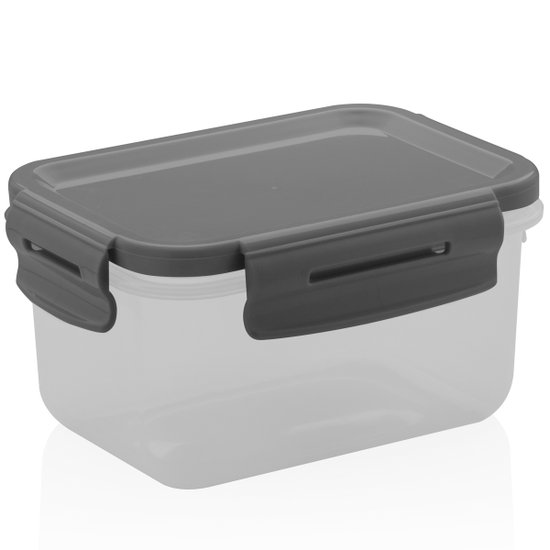 Pote Hermético 560ml Retangular Trava Click Mantimentos CL1100CHF Chumbo