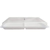 Porta Frios Duplo Pote Para Queijo Fatiado Com Tampa Empilhável PF450BCF Branco