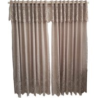 Cortina de Renda Clássica 3m x 1,80m Bandô 40cm Sala Irlanda Desert Interlar 7892774414380 Marrom