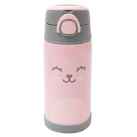 Garrafa Térmica Parede Dupla de Aço idável com Canudo Buba Gumy 400ml 11412110 Rosa