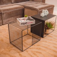 Mesa de Centro Murilo MC340 Tubo em Aço Carbono Vinci Móveis