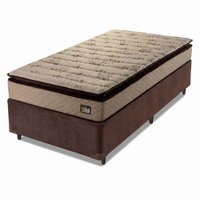 Cama Box Solteiro Colchão Espuma D33 Pillow Top Van Gogh 88x188x67cm Marrom Hellen - Suporta até 120 por Pessoa